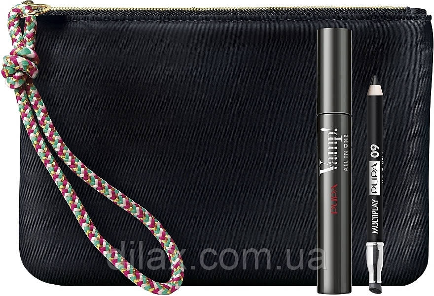 Набор - Pupa Vamp! All In One & Mini Multiplay (mascara/9ml + pencil/0,8g + bag) (1259502-2) - фото 1 - id-p1968744538