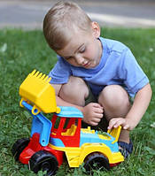 Трактор ТехноК 6894 с ковшом экскаватор поворачивается большой игрушка детская пластиковая для детей