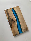 Дошка кухонна з дерева і епоксидної смоли, Розмір 22*38см, фото 2