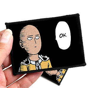 Нашивка Ванпанчмен "ОК" | Термонашивка One Punch Man на одяг