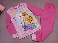 Теплая пижама на девочку 116-122см розовая. Детская пижама для девочки