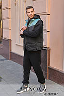 Мужской спортивный костюм из трехнитки на флисе с теплым жилетом Размеры 46 ,48, 50, 52 , 54/56