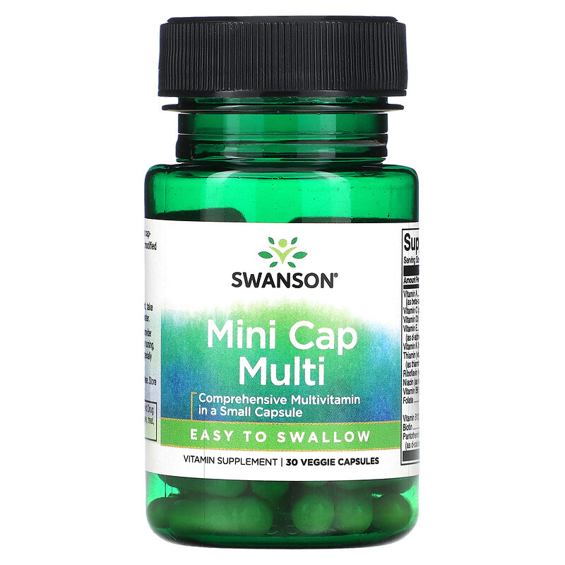 Мультивітаміни Swanson Mini Cap Multi, 30 Veggie Capsules, фото 1
