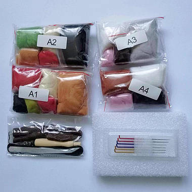 Іграшка брелок з вовни своїми руками, набір 4шт, фото 4