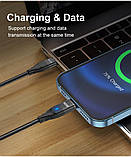 USLION Type-C Магнітний кабель (передавання даних/заряджання) Lightning, black (нейлон), фото 3