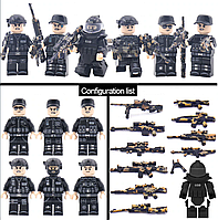Набір мініфігурок поліцейських, 6 фігурок + зброя та броньований костюм (сондатики для LEGO)