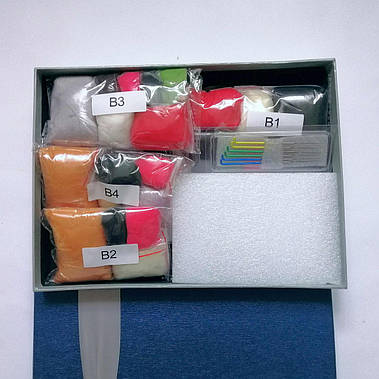 Іграшка брелок з вовни своїми руками, набір 4шт, фото 3