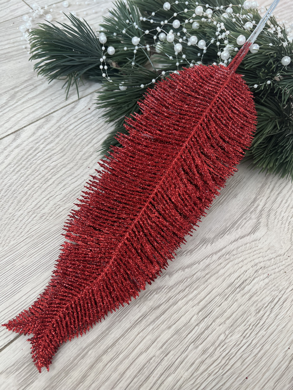 Лист папороті, червоний (10 штук), фото 1