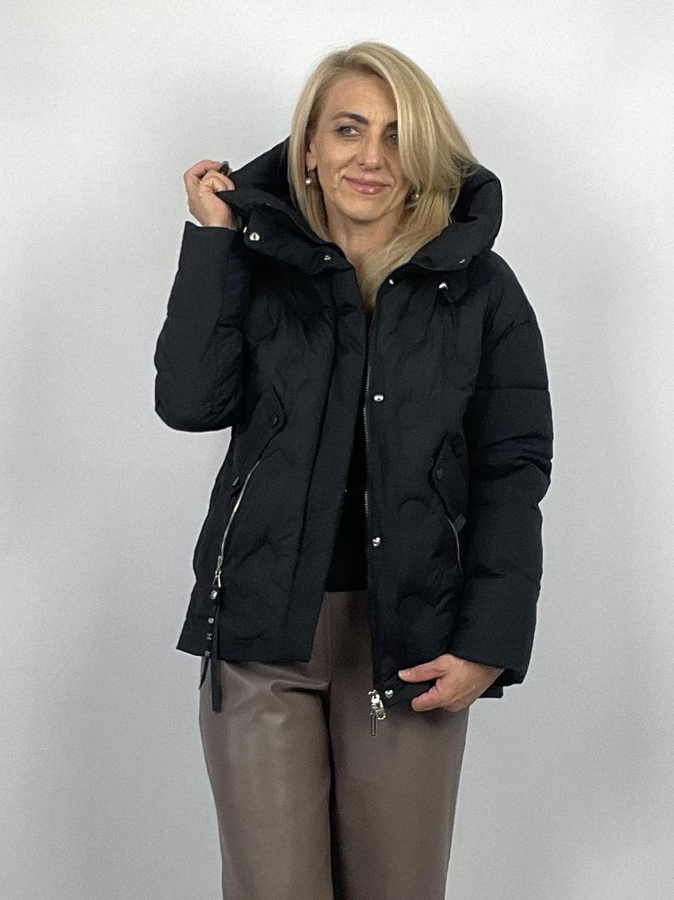 Зимняя куртка пуховик женская с капюшоном SVIDNI 702 черный 46 (ID ...