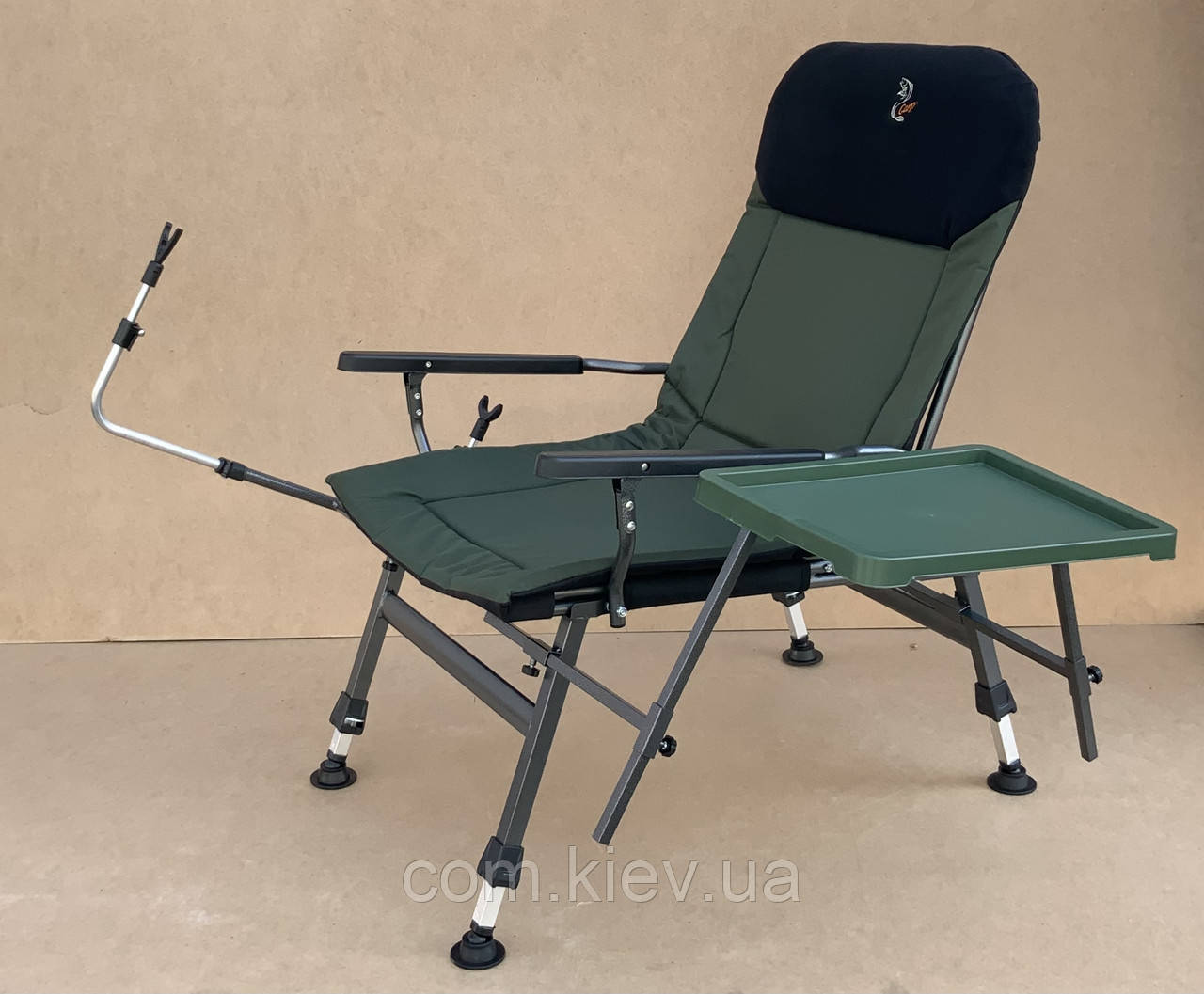 Крісло коропове складане зі столиком і підставкою для спінінга Carp Elektrostatyk FK5P ST/P безкоштовне пакування.