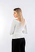 Лонгслів жіночий з глибоким вирізом білий 2605 (2000000042206), фото 2