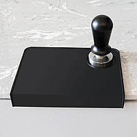 Килимок, коврик для темперування кави кутовий гумовий чорний 20*15 см