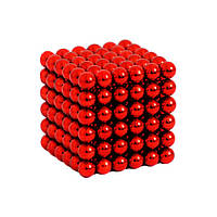 Красный неокуб из 216 магнитных шариков