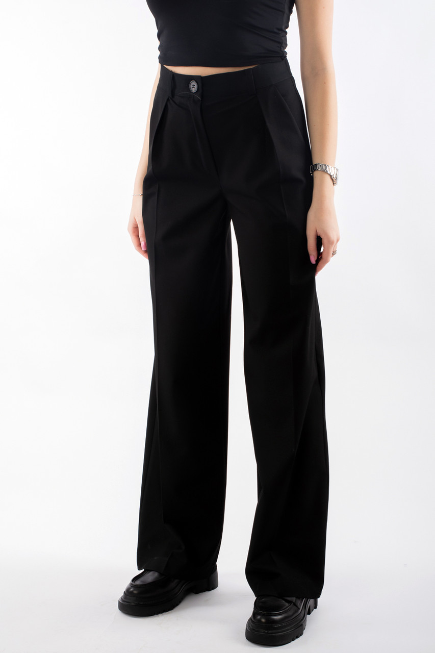 Брюки жіночі палаццо з резинкою чорні 030222 (2000000072333), фото 1