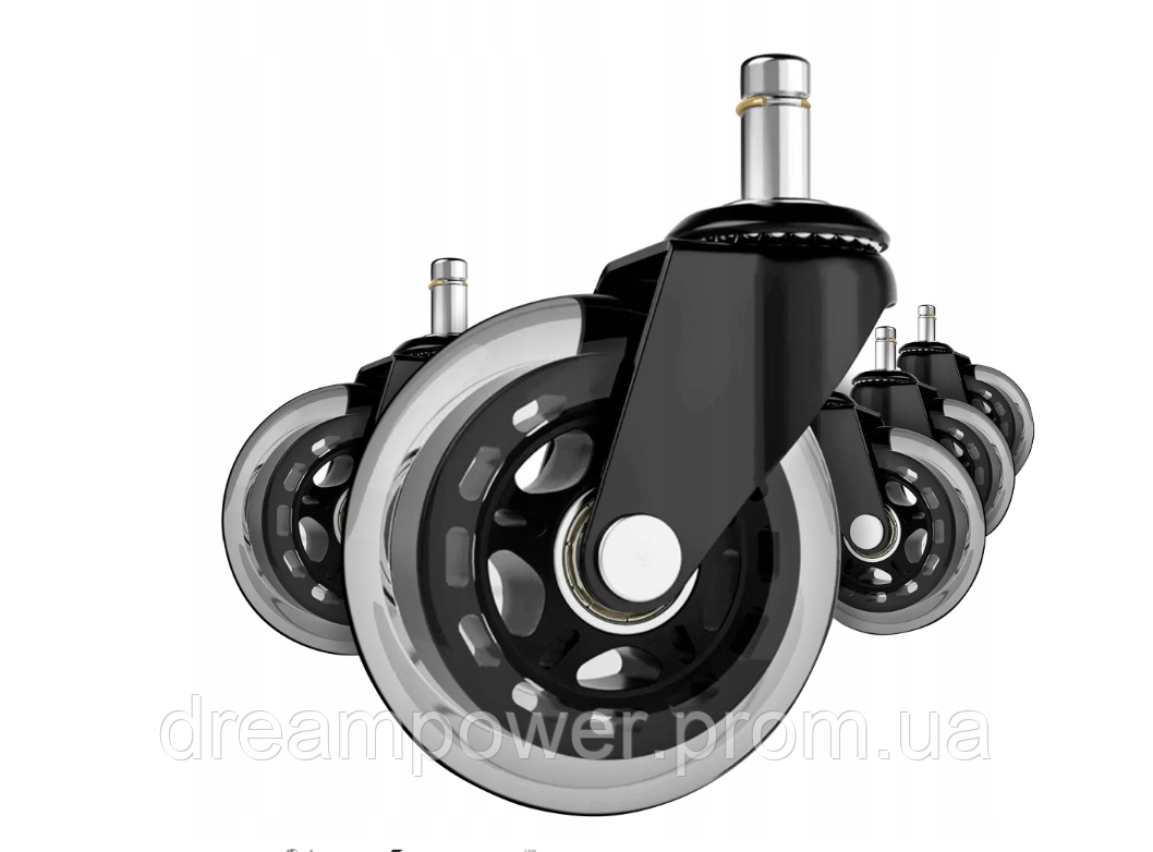 Безшумні роликові колеса для офісного крісла стільця, штифт 11х22 мм,