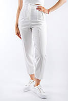 Жіночі класичні штани з високою посадкою білі 5113 (2000000042848)