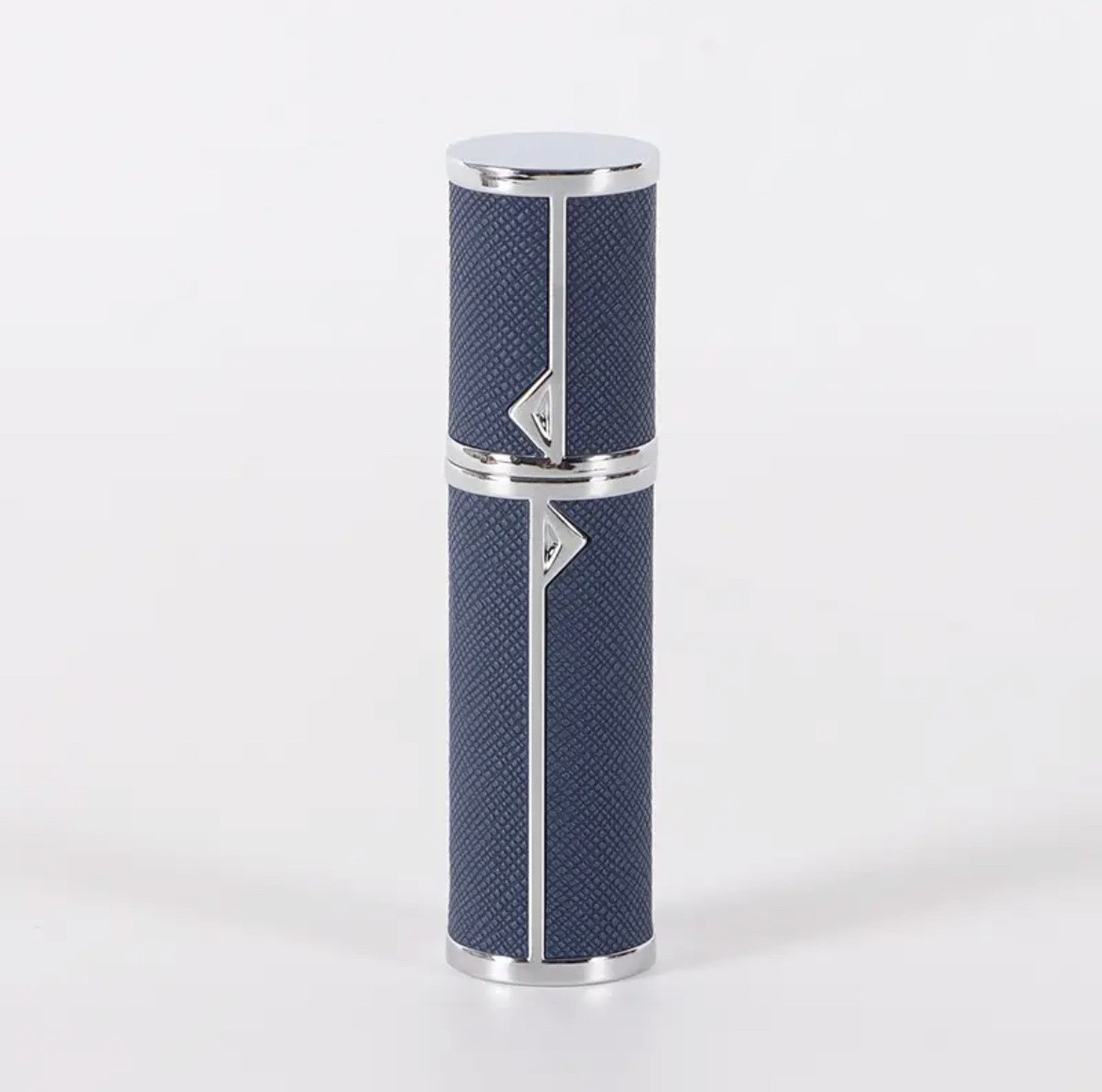 Флакон кофр для парфумів з розпилювачем та дозатором в шкіряному корпусі 5 мл, синій, фото 1