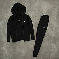 Спортивный костюм мужской Nike Swoosh черный | осенний весенний демисезонный | Зипер + Брюки + Футболка