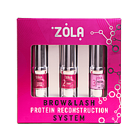 Набор составов для ламинирования ресниц и бровей ZOLA Brow&Lash Protein Reconstruction System
