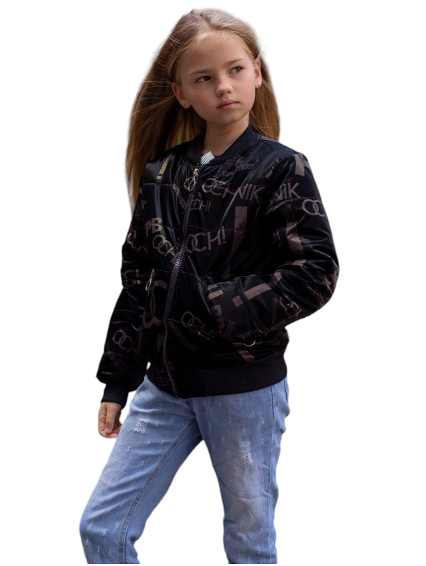 Демісезонні дитячі куртки під гумку для дівчаток розмір 128-152
