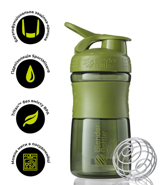 Шейкер спортивний (пляшка) BlenderBottle SportMixer Flip 20oz/590ml Moss Green 10 4928233869 w640 h2048 20 green