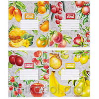 Зошит шкільний 12 аркушів лінійка, серія "Фруктова 2", білизна 100%