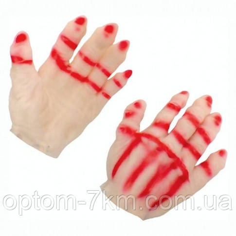 Карнавальные резиновые перчатки монстра на Хэллоуин B-129 H - фото 2 - id-p1968786274