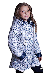 Весняна дитяча куртка для дівчинки подовжена зріст 122,128