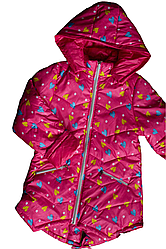 Подовжена дитяча куртка для дівчинки весняна розміри 122,134,140