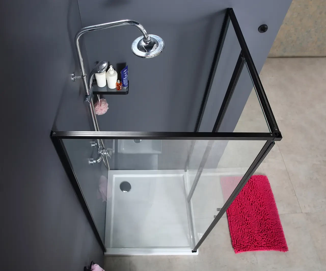 Душевая кабина стеклянная AVKO Glass RDR13B 90х90х190 Black без поддона ...