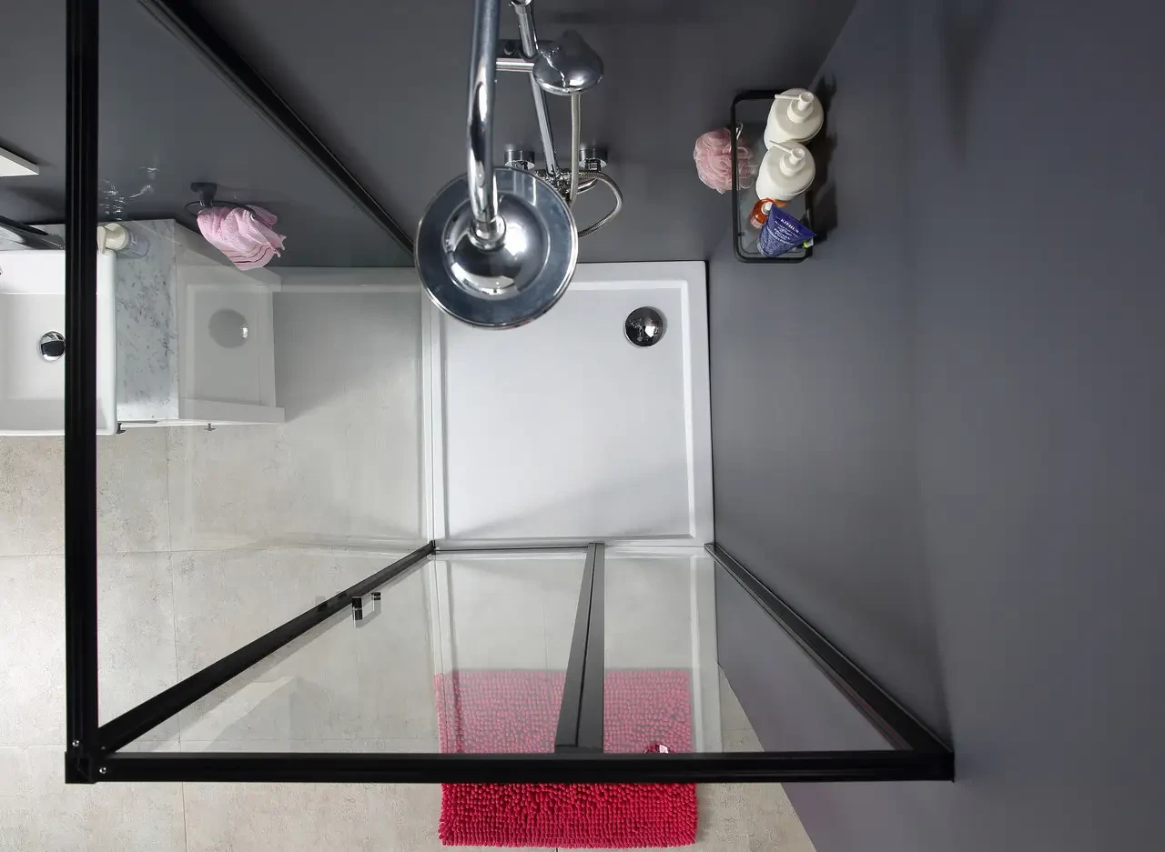 Душевая кабина стеклянная AVKO Glass RDR13B 90х90х190 Black без поддона ...