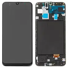 Дисплей Samsung A30 Galaxy SM-A305F 2019 із сенсором та рамкою, чорний, Original (PRC) | модуль