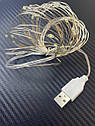 Гірлянда роса USB живлення мідний провід 5 метрів 50 Led Strip String Cool White, фото 5