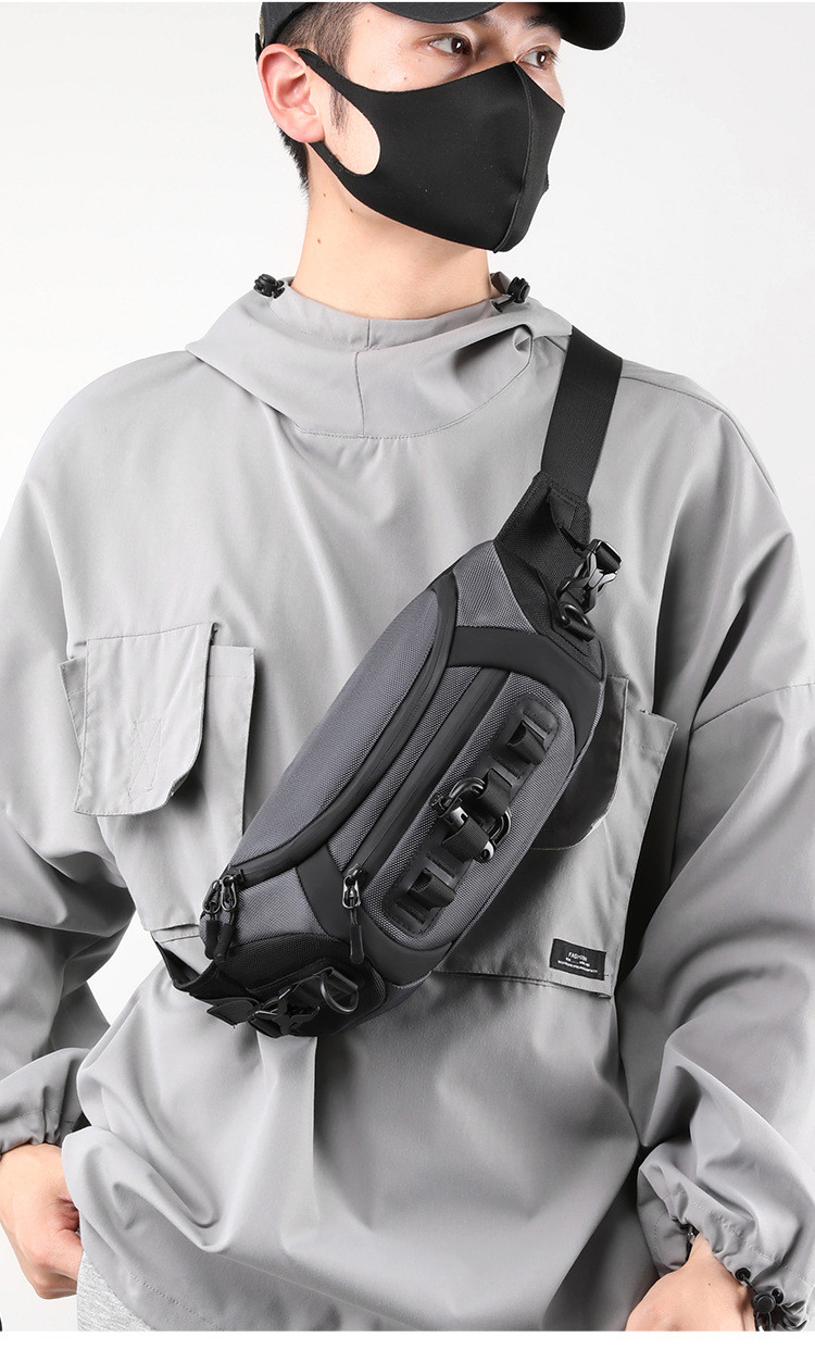 Нова чоловіча багатофункціональна поясна сумка, водовідштовхувальна, спортивна, модна, через плече гуртом, фото 1