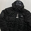 L. XL Чоловіча куртка Adidas двустороння з капюшоном демісезон осінь/весна чорна/сіра(Адідас), фото 3