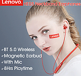 Безпровідні навушники LENOVO HE05 Bluetooth Red, фото 3