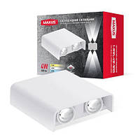 Светильник светодиодный настенный MAXUS MWL 4W 3CCT IP65 WH Square (1-MWL-4W-WHS)