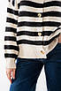 Жіночий кардиган в'язаний в смужку на гудзиках бежево-чорний 64017 (2000000115733), фото 4