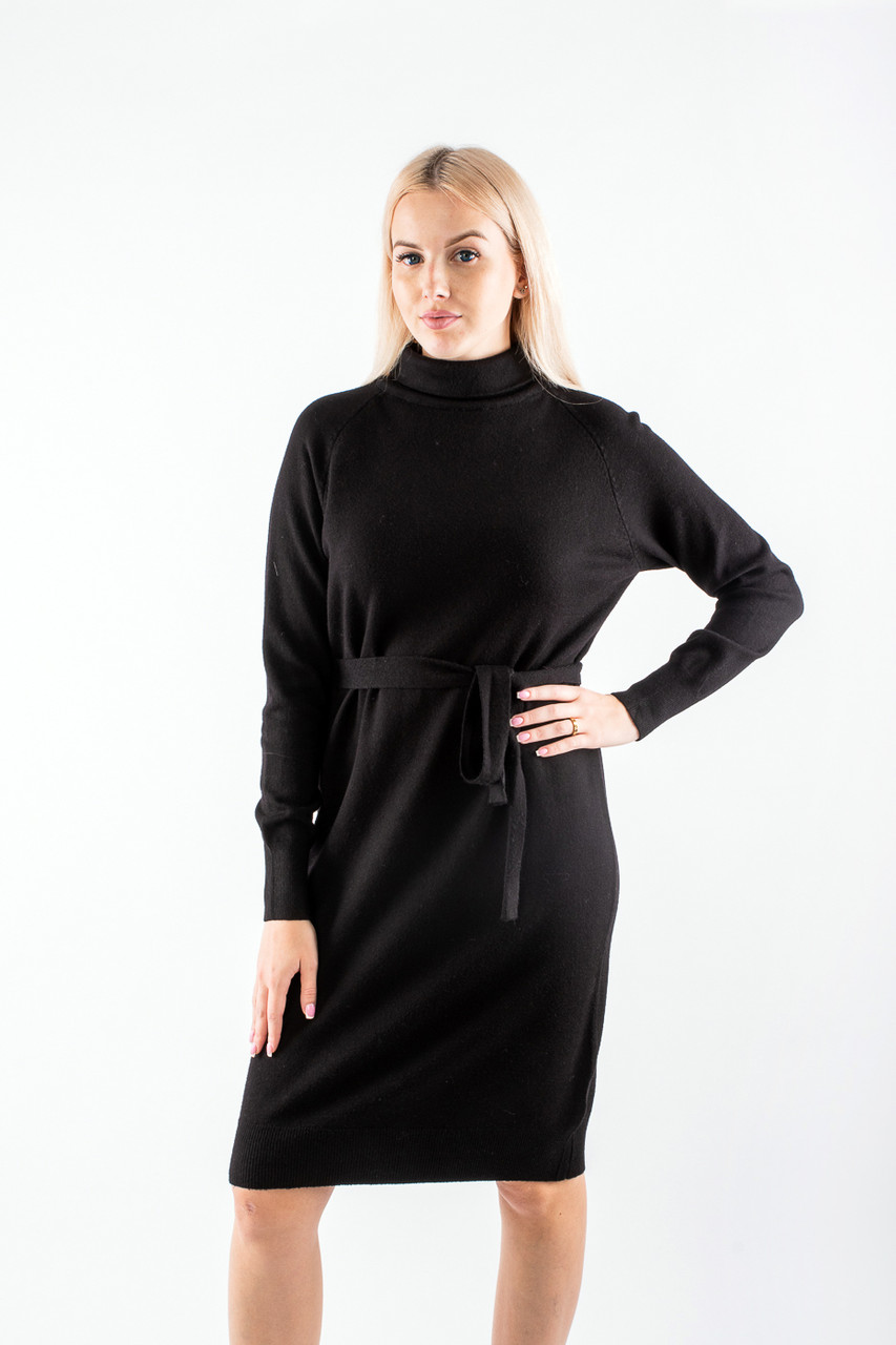 Плаття в'язане з поясом чорне 83008 (2000000116198), фото 1