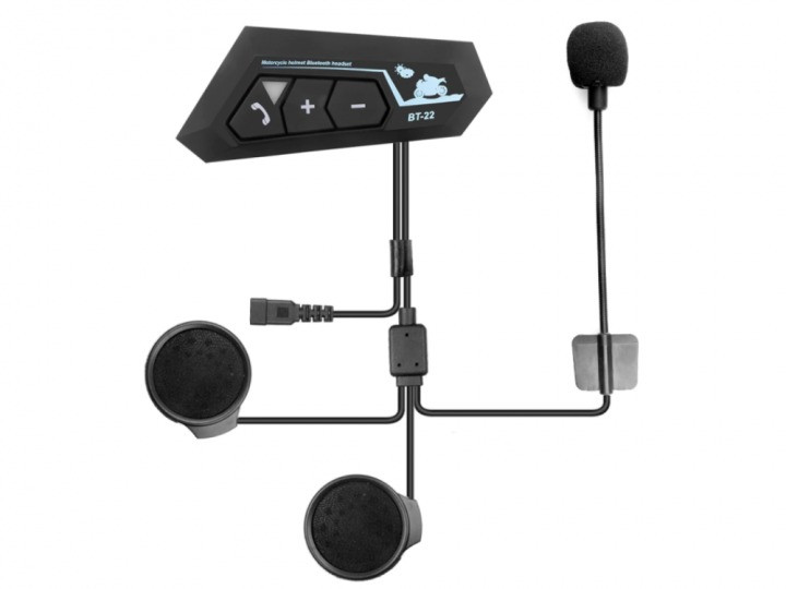 Гарнітура Bluetooth 5.0 для мотоциклетного шолома з мікрофоном BT-22 Чорний