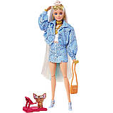 Barbie Extra HHN08 Лялька Барбі Екстра в джинсовій куртці, фото 3