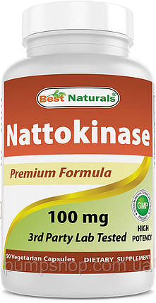 Наттокиназа Best Naturals Nattokinase 2,000 FUs 90 капс., фото 2