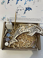 Набор для творчества деревяная 3D раскраска дельфин