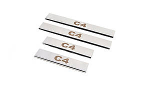 Citroen C-4 2005-2010 Накладки на пороги Carmos (нерж) AUC Накладки на пороги Сітроен C4