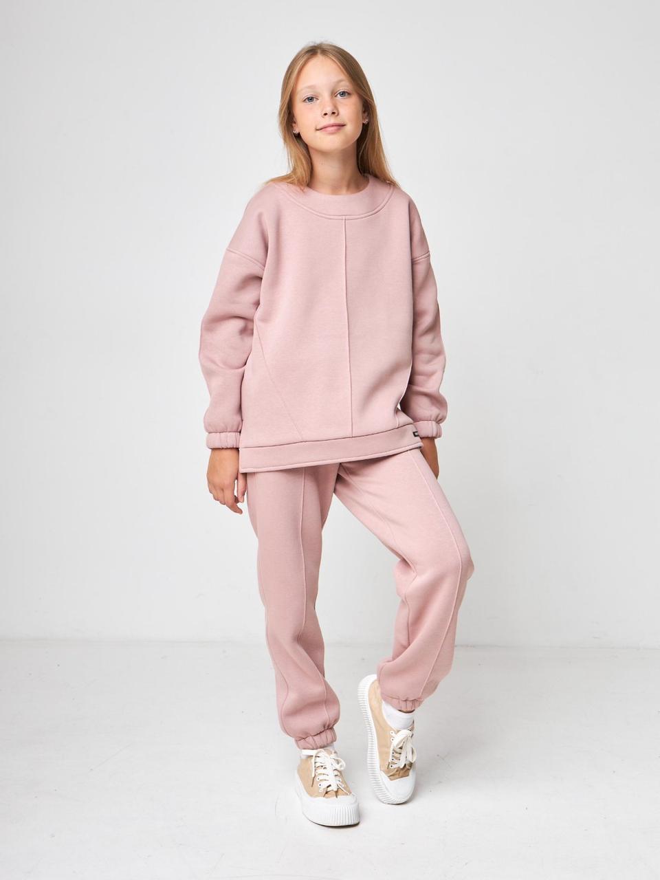 Дитячій підлітковий трикотажний костюм ОВЕРСАЙЗ Худі трехнитка з начесом