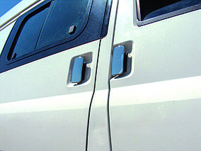 Ford Transit Накладки на дверні ручки (сталь, 3 дверцята, 4 частини.) OmsaLine AUC Накладки на ручки Форд Транзит