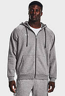 Мужское серое худи UA Rival Fleece FZ Hoodie Under Armour ,M,L,XL, 1379767-025