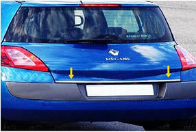 Renault Megane 2 Sedan накладка крайки багажника OmsaLine AUC Накладки на кришку багажника Рено Меган 2