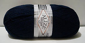 Нитки пряжа для в'язання напіввовна SUPERLANA TIG Суперлана Тіг ALIZE Алізе № 58 темний синій