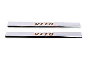 Mercedes Vito W638 Накладки на пороги (сталь, 2 шт) VIP AUC Накладки на пороги Мерседес Бенц Віто W638